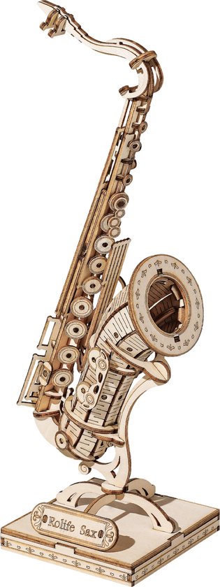 Editie een miljoen Geologie Robotime 3D Houten Puzzel Muziekinstrument Saxophone, TG309, 8,5x7x23cm -  6946785116793 | bol.com