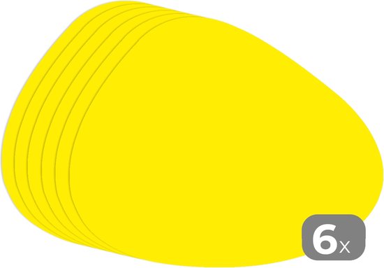 Set de table bio - Napperons de table bio - Sets de table - Jaune - Citroen - Néon - Motifs - 6 pièces