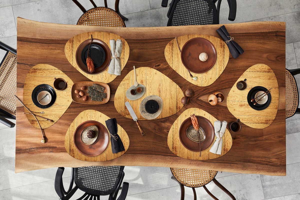 Placemat organisch - Placemats organic - Onderleggers - Patronen - Planken - Natuur - 10 stuks