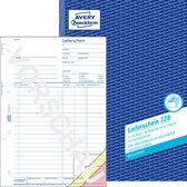 Leveringsbon met ontvangstbewijs A4, 1ste, 2de en 3de blad bedrukt, blauw papier