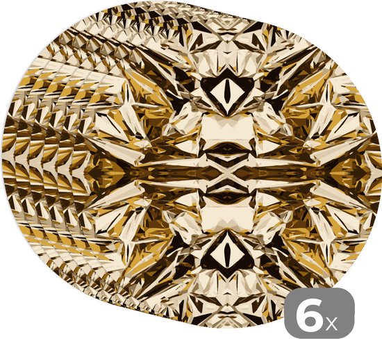 Set De 6 Dessous De Verre/Assiette Spldsun - Motif Feuille/Fleur PVC - Anti-Rayure Argent