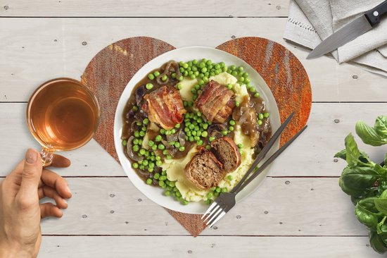 Dessous de verre - Napperons de table - Napperons de table coeur - Imprimé rouille - Jaune - Oranje - 6 pièces