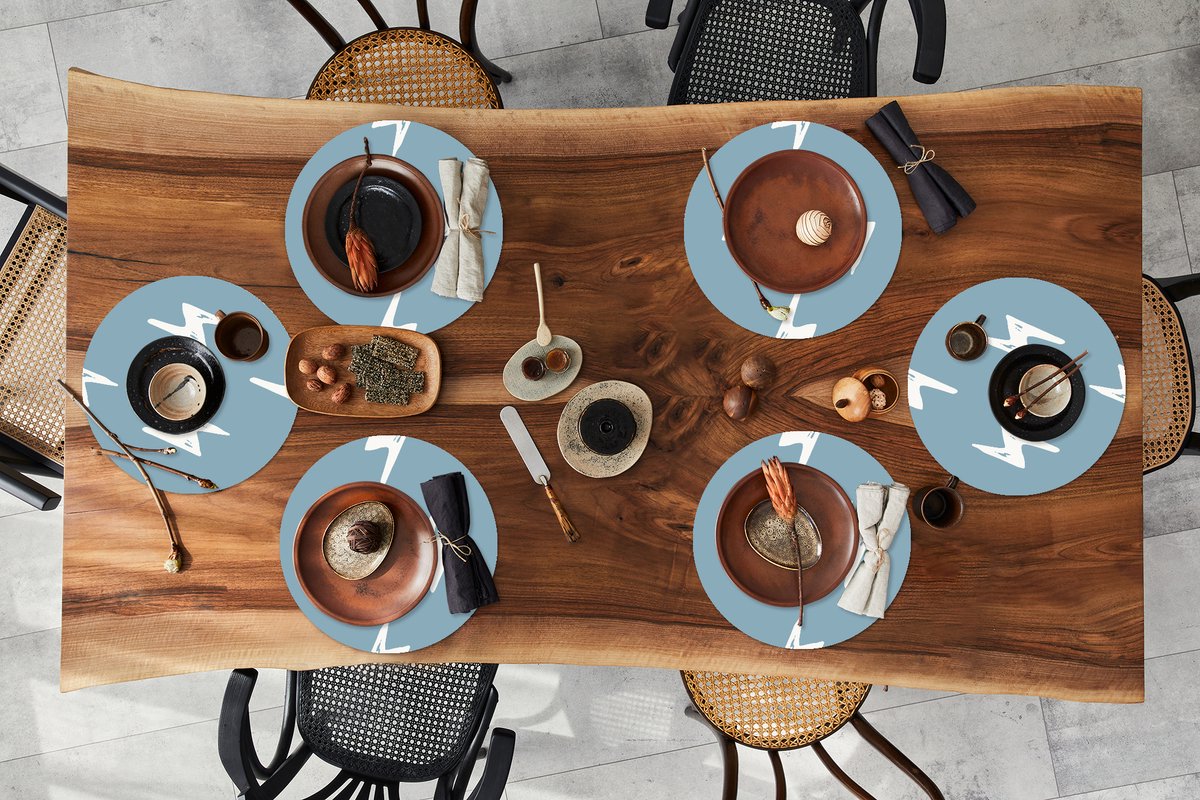 Ronde placemats - Onderlegger - Placemats rond - Jongens - Patronen - Kinderen - Bliksem - 6 stuks