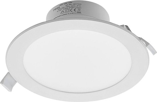 Foto: Prios led downlight cct 1licht aluminium kunststof h 6 1 cm wit inclusief lichtbron