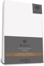 Maui - Van Dem -  satijn hoeslaken de luxe 180 x 200 cm wit