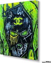 Luxe Canvas Schilderij Chanel Graffiti | 60x90 | Woonkamer | Slaapkamer | Kantoor | Muziek | Design | Art | Modern | ** 4CM DIK! 3D EFFECT**