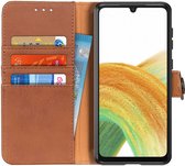 KHAZNEH Hoesje Portemonnee Book Case Bruin Geschikt voor Samsung Galaxy A33