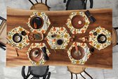 Napperons hexagon - Sets de table - Set de table hexagone - Motifs - Vintage - Fleurs - Yeux - 10 pièces