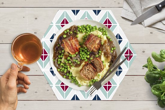 Napperons hexagon - Sets de table sets de table - Set de table hexagone - Motifs - Carrelage - Abstrait - 10 pièces