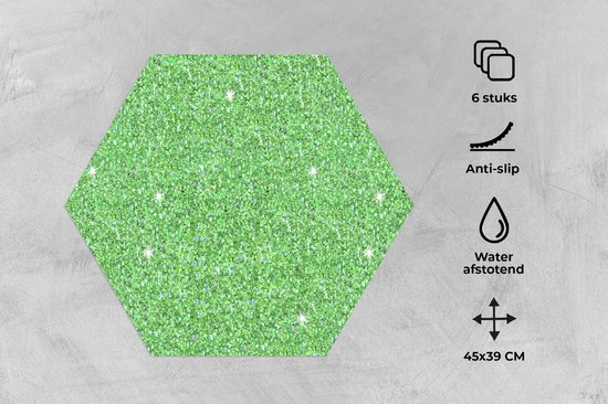 Napperons hexagon - Dessous de verre - Set de table hexagonal - Olivine - Pierres précieuses - Zodiac - Pierre de naissance - Motifs - Lot de 6