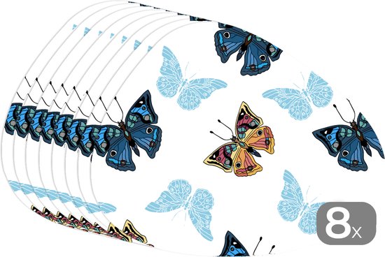 Set de table bio - Napperons de table bio - Sets de table - Papillon - Insectes - Motifs - Été - 8 pièces