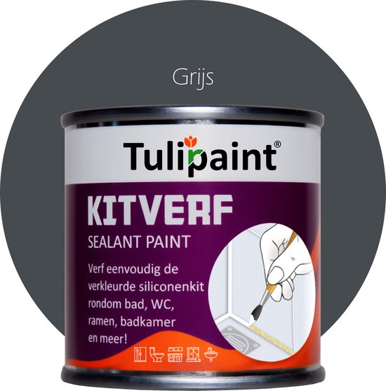 Tulipaint Kitverf (Grijs) - Kit verven - Siliconenkit verven schilderen -  Kitranden... | bol.com