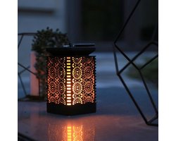 Solar LED lantaarn - Flame effect - Met schemersensor