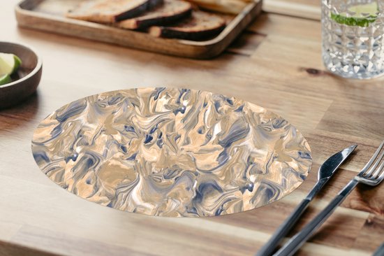 Napperons de table ovales - Sets de table - Sets de table ovales - Marbre - Grijs - Motifs - 6 pièces