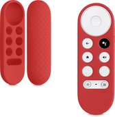 kwmobile hoes geschikt voor Google Chromecast 2020 4K / Chromecast 2022 HD - Siliconen anti-slip hoes voor afstandsbediening in rood