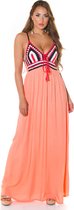 Robe d'été robe maxi avec broderie rose saumon taille M