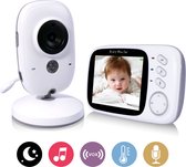 Babyfoon met Camera - 3.2 Inch Video Babyphone - Baby Monitor met Kleurenmonitor - Temperatuursensor - Nachtzichtfunctie - Slaapliedjes