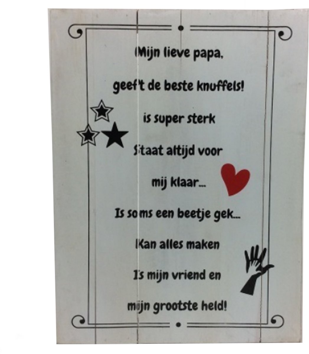 Cotton Counts - Muurdecoratie - Mijn lieve papa ... - 30x40cm