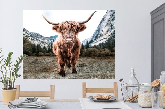 Stickers muraux - Highlander écossais - Berg - Animaux - 120x90 cm - Film Adhésif