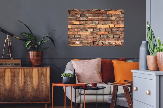 Muurstickers - Sticker Folie - Baksteen - Muren - Rood - Bruin - 90x60 cm - Plakfolie - Muurstickers Kinderkamer - Zelfklevend Behang - Zelfklevend behangpapier - Stickerfolie