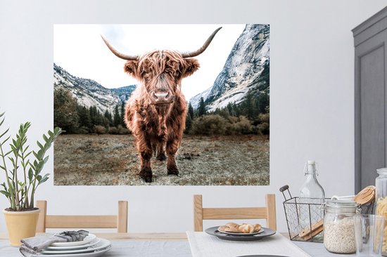 Stickers muraux - Highlander écossais - Berg - Animaux - 120x90 cm - Film Adhésif