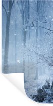 Muurstickers - Sticker Folie - Bos - Winter - Sneeuw - 20x40 cm - Plakfolie - Muurstickers Kinderkamer - Zelfklevend Behang - Zelfklevend behangpapier - Stickerfolie