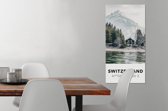 Tableau sur toile Suisse - Berg - Chalet - 40x80 cm - Décoration murale