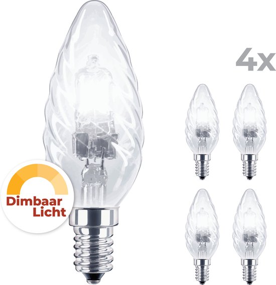 Ampoule halogène torsadée Osram E14 - 30W (40W) - Lumière Wit chaude -  Dimmable - 4 pièces | bol.com