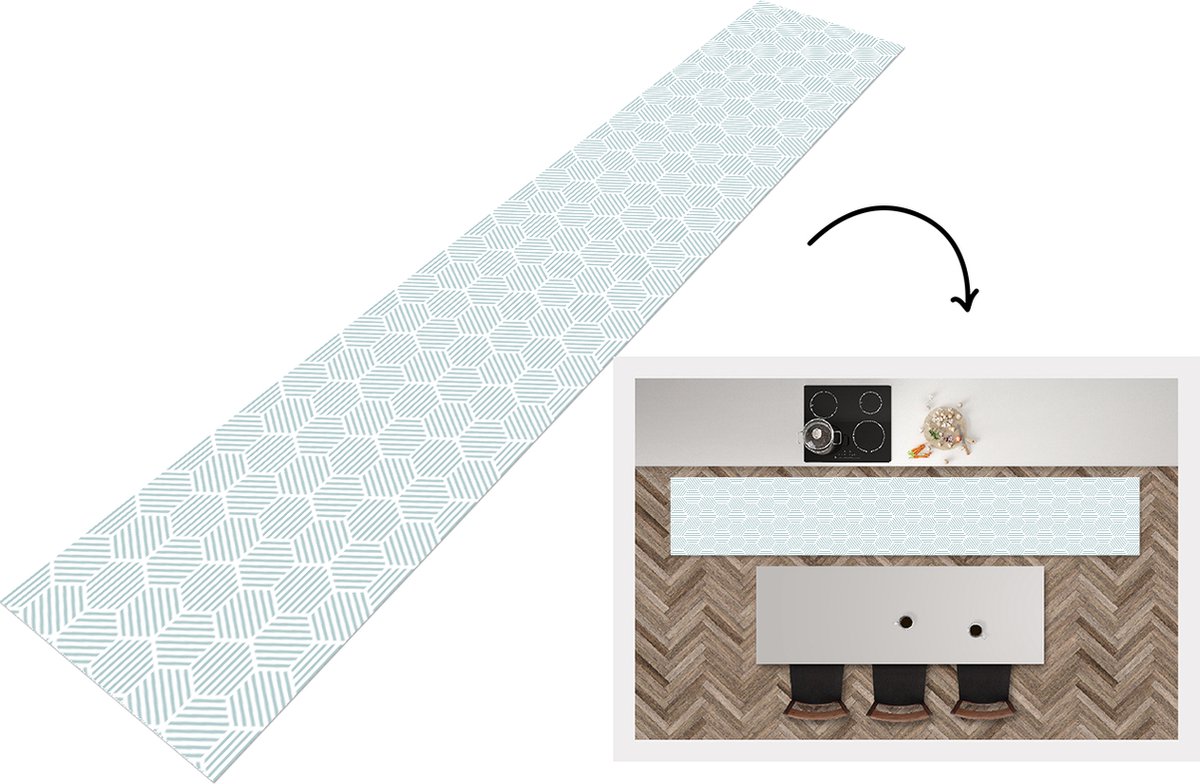 KitchenYeah Keukenloper - Loper keuken - Abstract - Patronen - Design - 300x50 cm - Keukenloper vinyl Multicolor