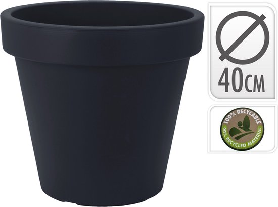 ELHO Plantenpot Green Basics Cilinder 45 x H34 cm kunststof, zwart kopen