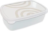 Broodtrommel Wit - Lunchbox - Brooddoos - Regenboog - Pastel - Design - 18x12x6 cm - Volwassenen