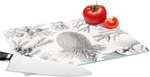 Glazen Snijplank - 28x20 - Coniferen - Ernst Haeckel - Kunst - Retro - Illustratie - Natuur - Snijplanken Glas