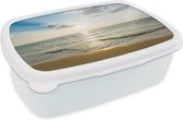 Broodtrommel Wit - Lunchbox - Brooddoos - Zee - Zomer - Strand - 18x12x6 cm - Volwassenen