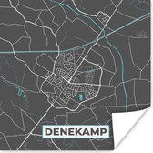 Poster Denekamp - Kaart - Plattegrond - Stadskaart - 100x100 cm XXL