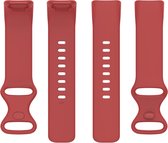 Siliconen bandje - geschikt voor Fitbit Charge 5 / Charge 6 - maat S/M - rood
