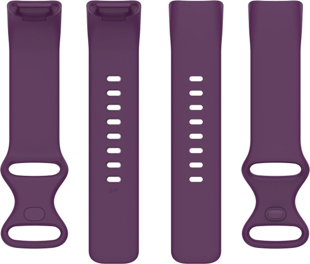 Siliconen bandje - geschikt voor Fitbit Charge 5 / Charge 6 - maat S/M - paars