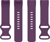 Siliconen bandje - geschikt voor Fitbit Charge 5 / Charge 6 - maat S/M - paars