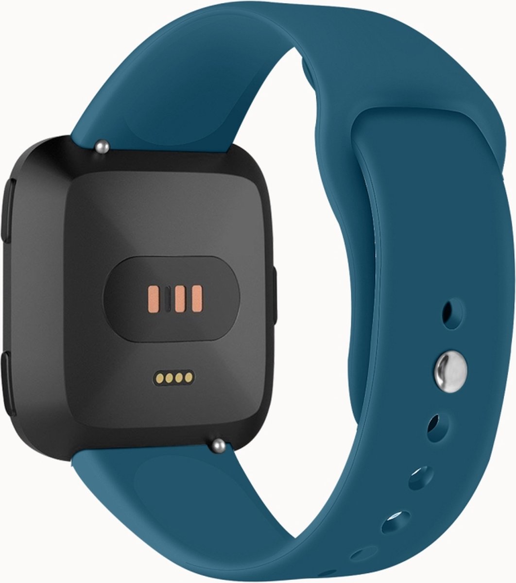 Siliconen bandje - geschikt voor Fitbit Versa / Versa 2 - maat S/M - staalblauw