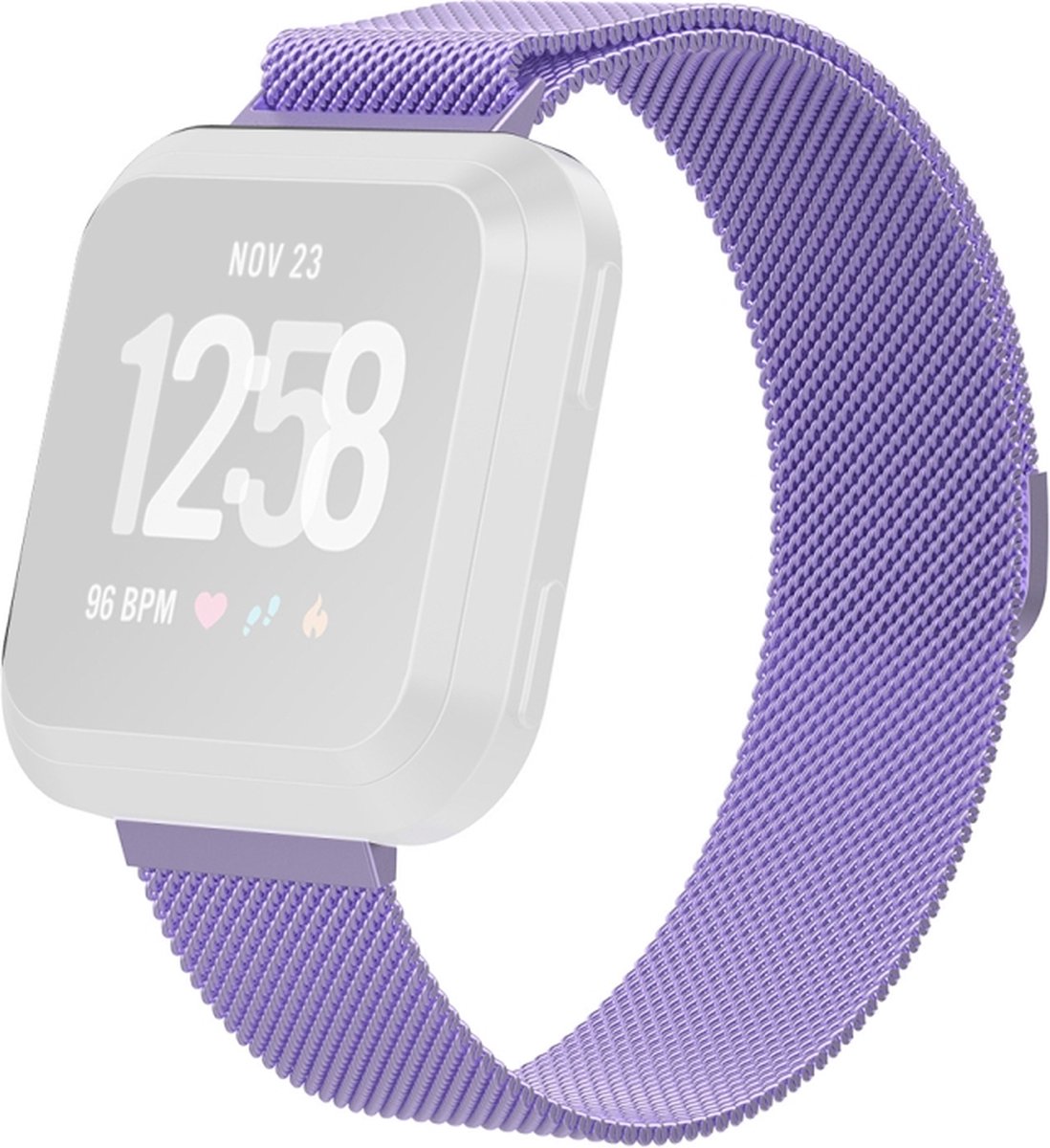 Milanees bandje - geschikt voor Fitbit Versa / Versa 2 - maat S/M - lila