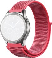 Nylon bandje - geschikt voor Garmin Vivoactive 4 / Venu 2 / Venu 3 / Forerunner 255 / 265 - donkerroze