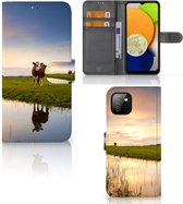 Smartphone Hoesje Geschikt voor Samsung Galaxy A03 Flip Case Koe