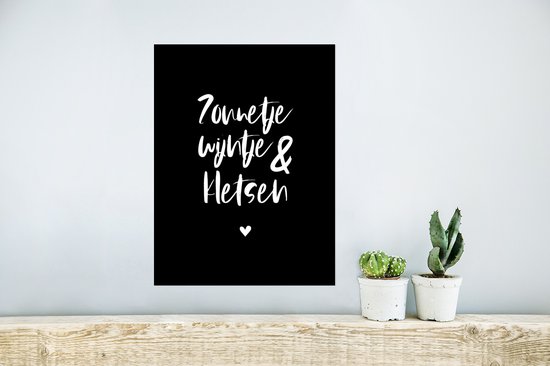 Affiche Citations - Sunshine, wine & chat - Texte - Vin - Été - 30x40 cm