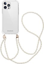 iMoshion Hoesje Geschikt voor iPhone 13 Pro Hoesje Met Koord - iMoshion Backcover met koord + armband - Parels - transparant