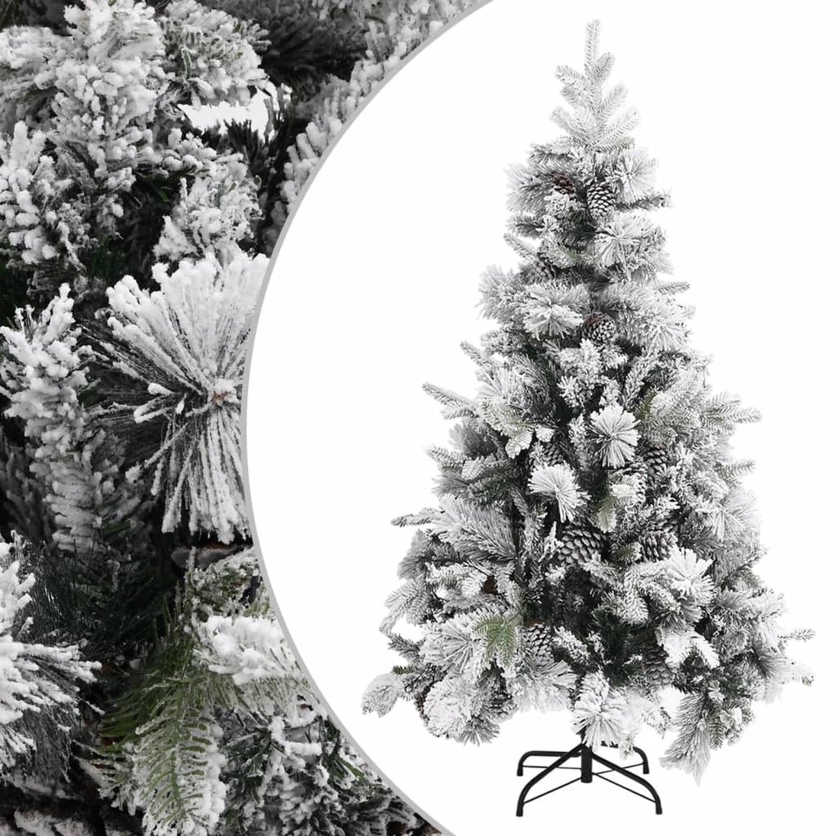 VidaLife Kerstboom met dennenappels en sneeuw 195 cm PVC en PE