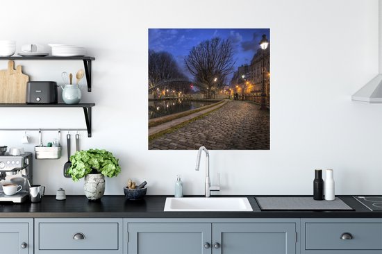 Affiche Canal Saint Martin à Paris papier 75x75 cm - Tirage photo sur Poster (décoration murale salon / chambre) / Poster Europe