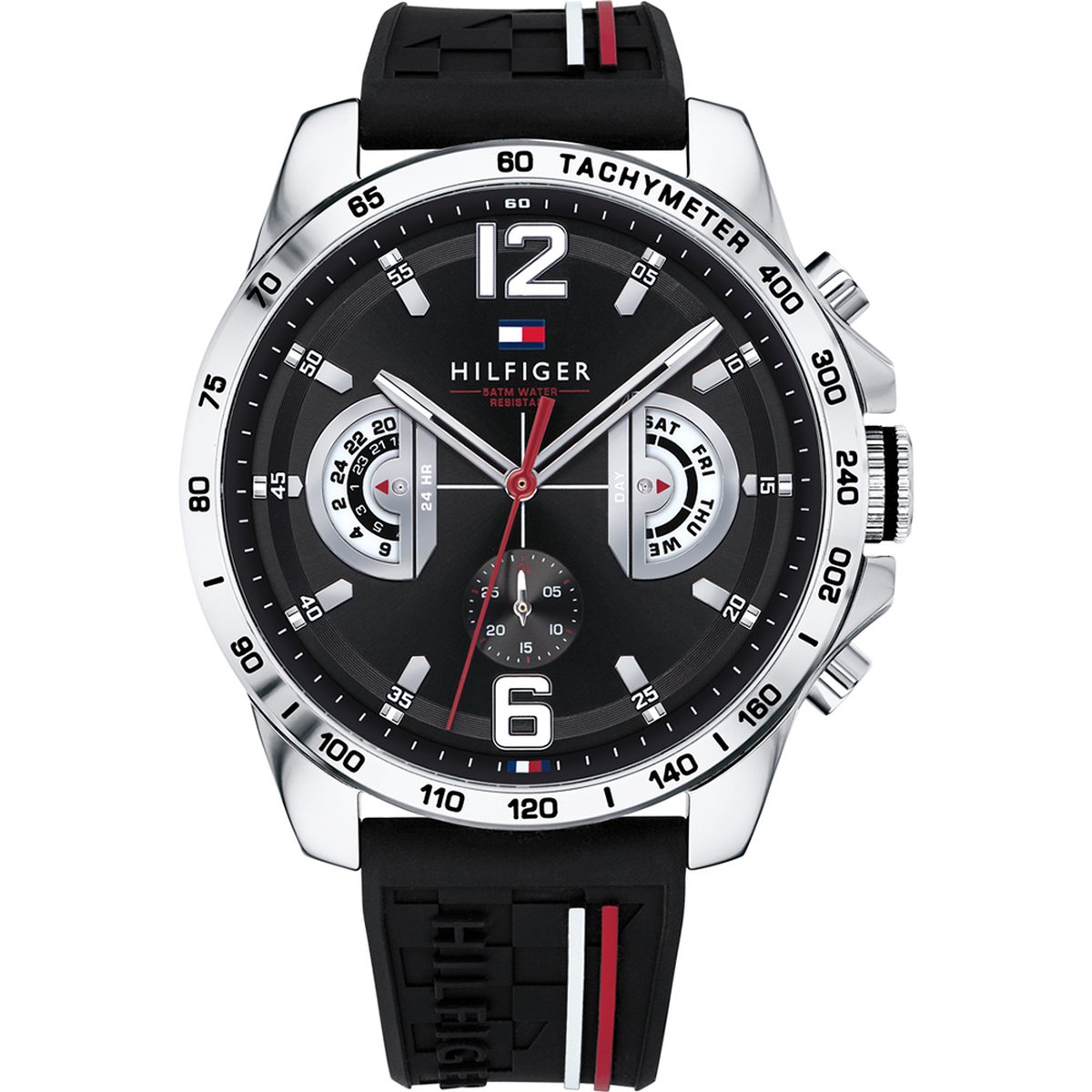 Tommy Hilfiger TH1791473 horloge - Silicoon - Zwart - 46 mm