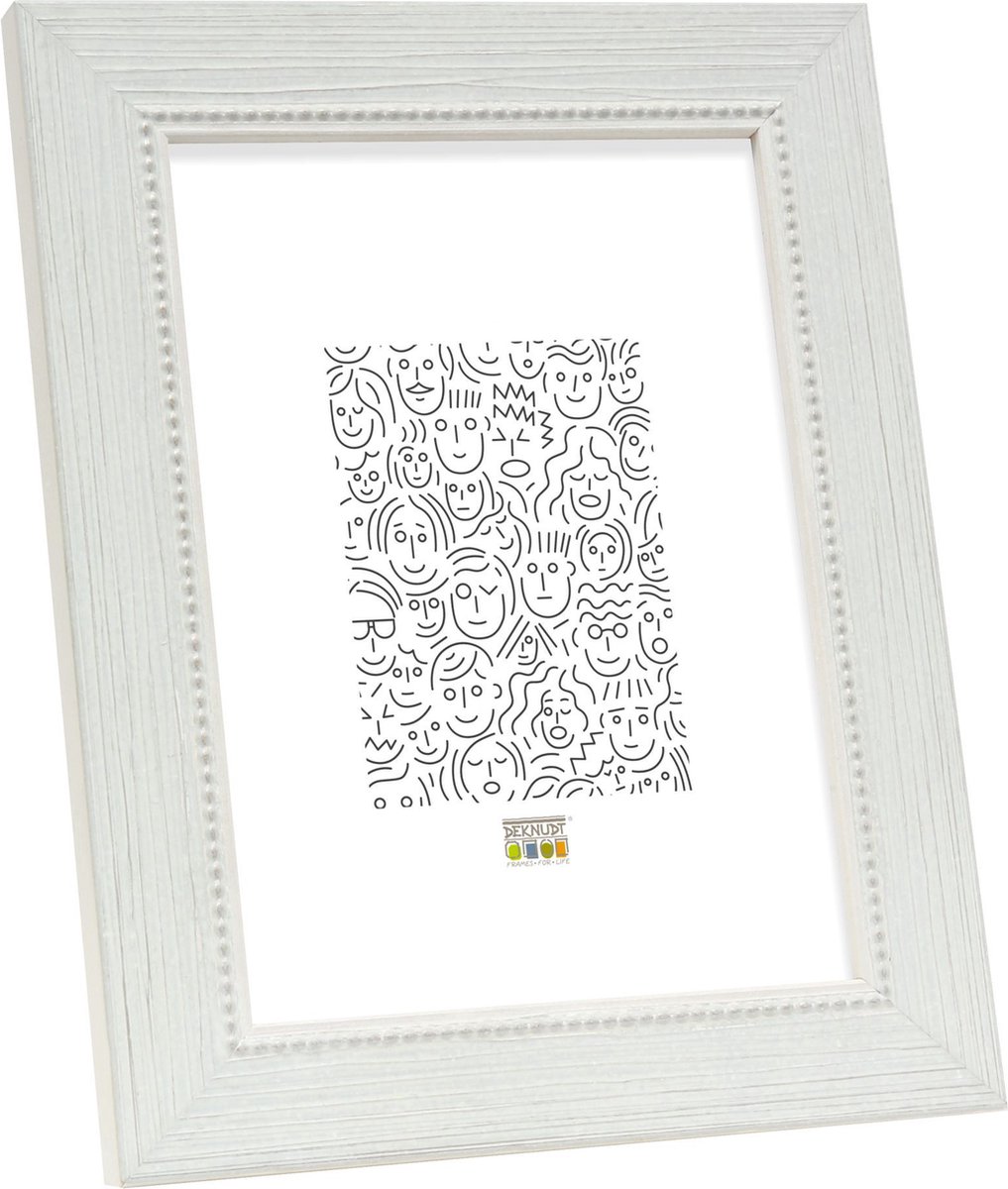 Deknudt Frames fotolijst S46KF1 - wit - parelbiesje - foto 20x25 cm