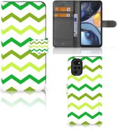 Telefoonhoesje Motorola Moto G22 Flip Case Zigzag Groen