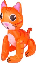 Opblaasbare dieren - rode kat van 53 cm