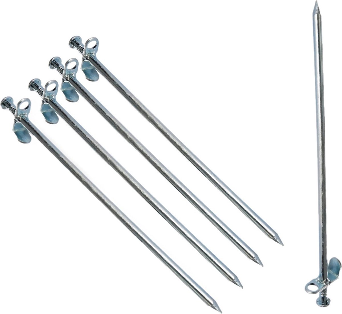 24x stuks grondpennen/tentharingen metaal met open oog 30 cm - Rotspennen - Spijkerharingen